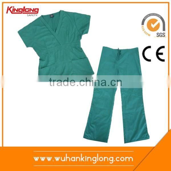China supplier safety garments polycotton 65/35 best fabric hot nurses workwear