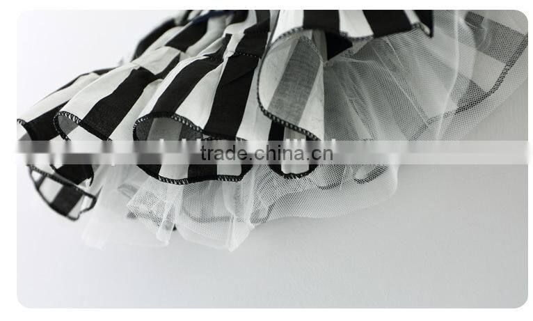 Black And White Stripes New Design Tutu Skirt Double Layers Daily Skirts