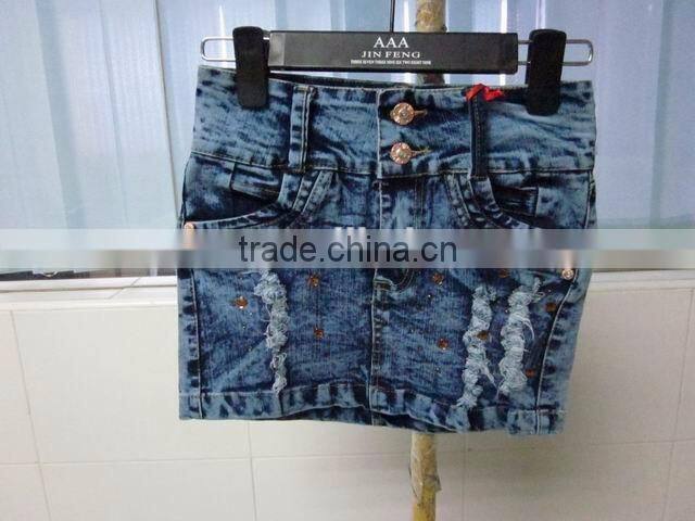 ykk zipper half skirt cheap wrap wholesale jean knee length skirt