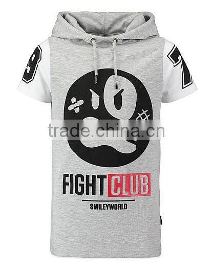 100% Cotton Short Sleeves Pullover Hoodie For Man