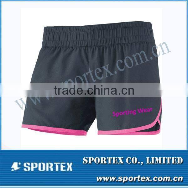 Reflective Tape Embroided Printing 100% Polyester Ladies Shorts for Running MZ0420