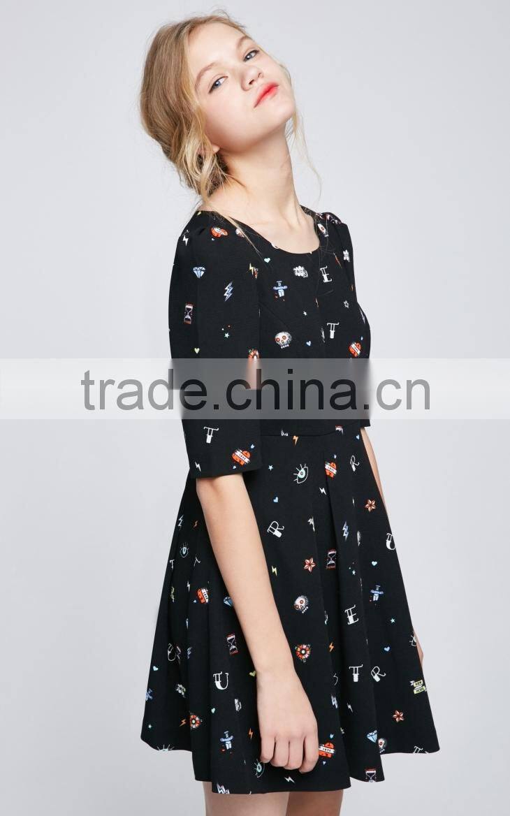 Z&M New children latest fashion dress designs women cartoon dress new design night dress 2017