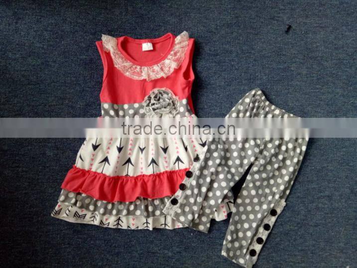 baby girls Summer clothes girls clothing children floral stripe outfits ruffle capri outfits