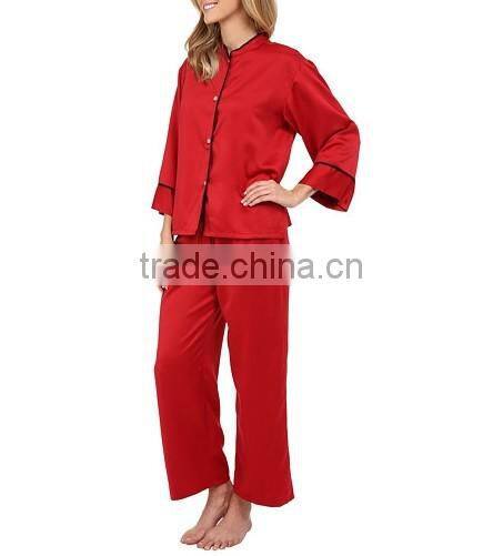 100% polyester sleepwear hot sexy nighty custom pajamas