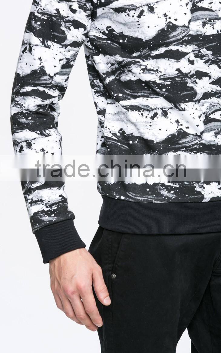 mens full printing marble crewneck heavy sweatshirts/hoodies clothes
