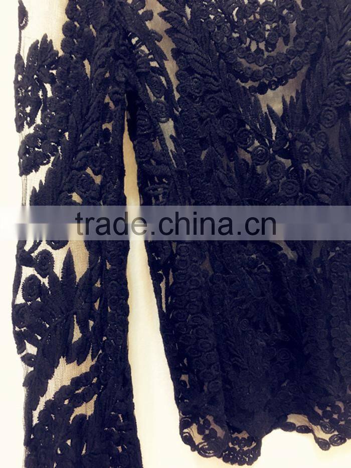 Summer Gouhua openwork lace blouse lace openwork short blouse female temperament lace blouse