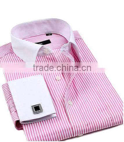 Mens Slim fit French cuffs mens dress shirt