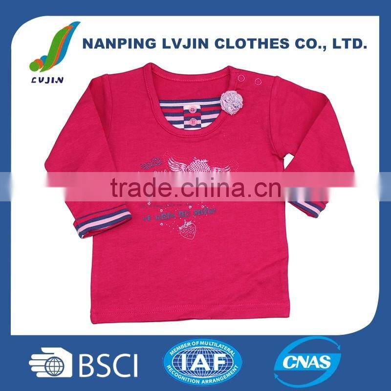 High Quality and OEM Service Supply Type Baby Clothes 100% Cotton Baby Girl t-shirt,Baby Girls' kids long sleeve Tee Top