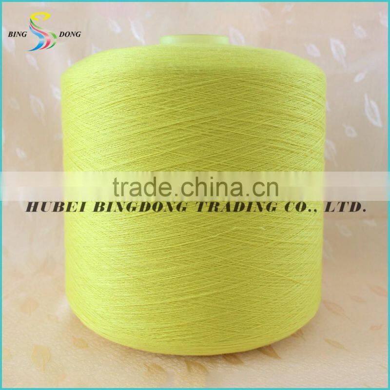 20s/6 20s/9 dyed yellow 100% virgin polyester spun yarn
