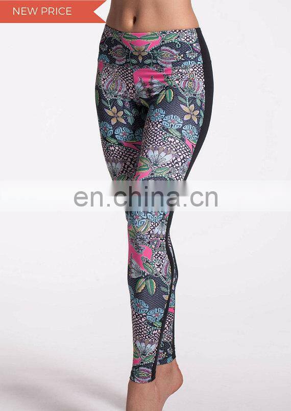 Full sublimation womens elastic fitness running sport high waist sex lycra yoga leggings polyester high quality yoga pants