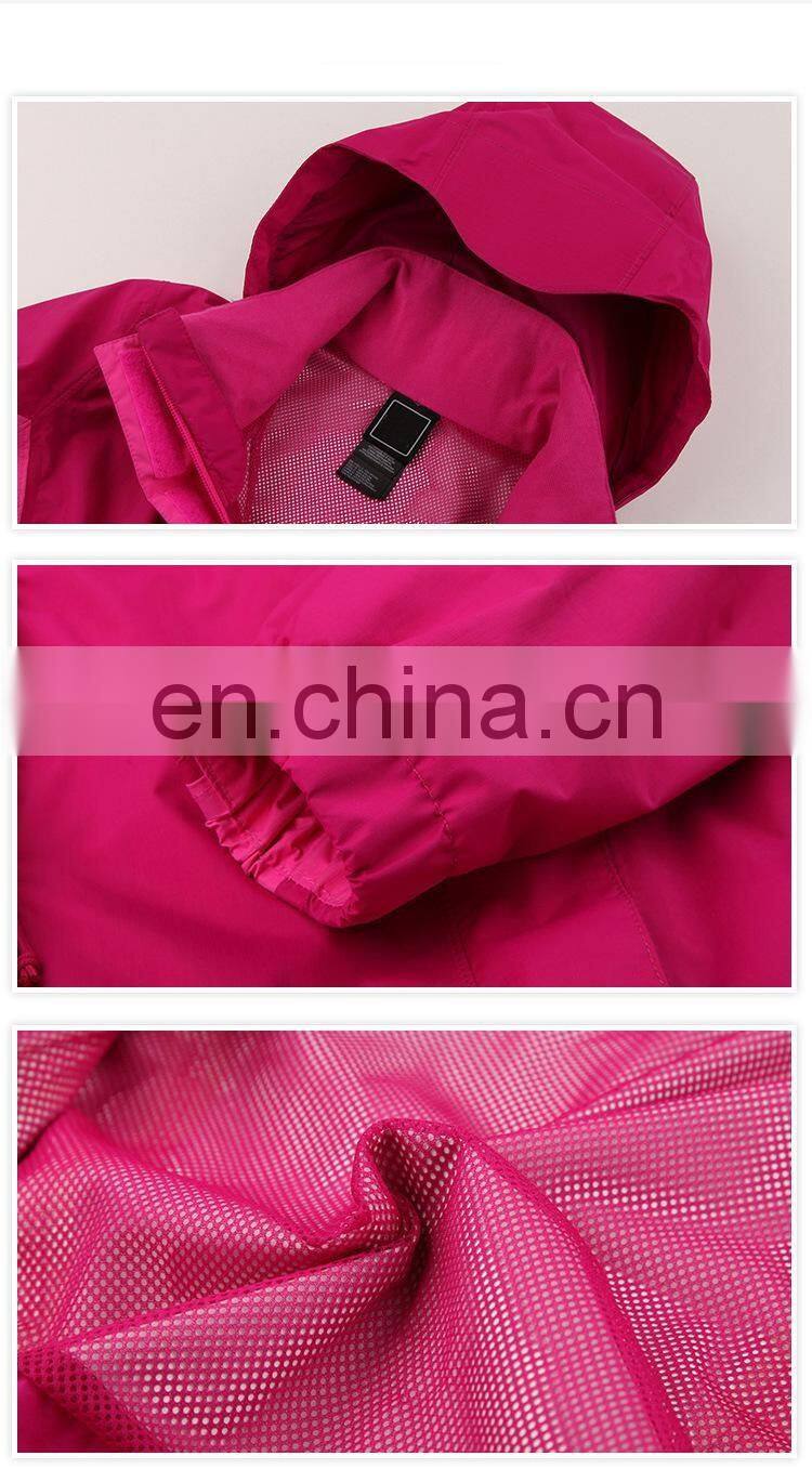 Custom high quality ladies waterproof jacket windbreaker