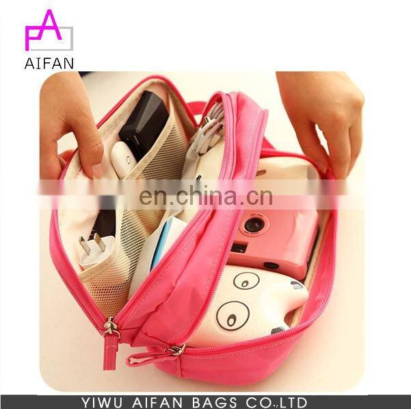Travel Makeup Toiletry Case Digital Data Cable USB Organizer bag