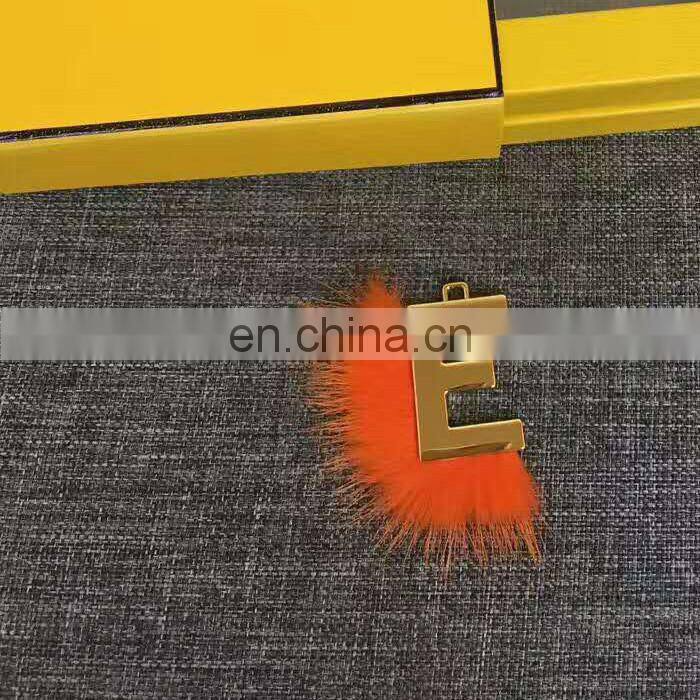 Popular and Fashion Winter Metal Letter Necklace Keychain/Mink Fur Accessory