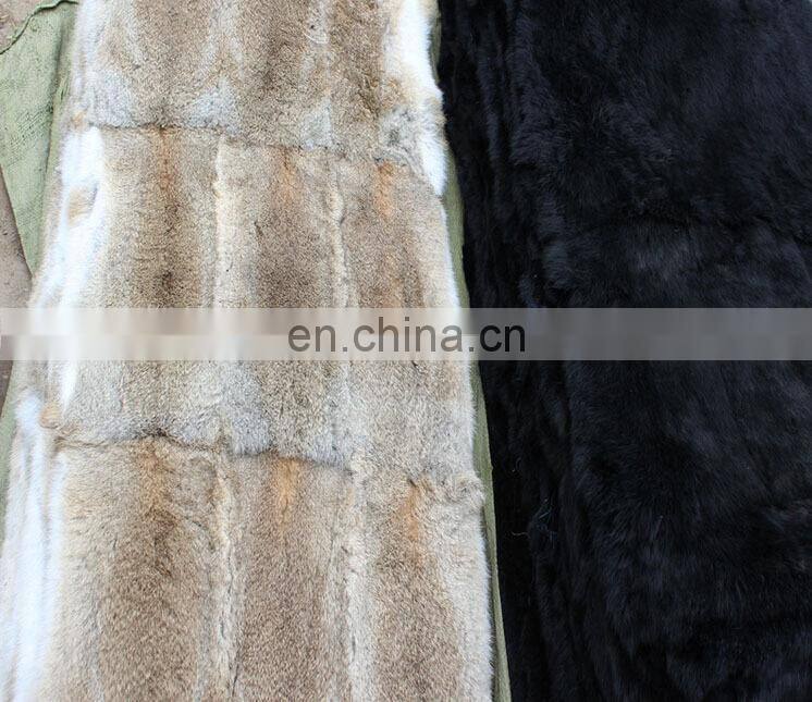 Factory wholesale raw or dyed color thick and soft real rabbit fur skin plate