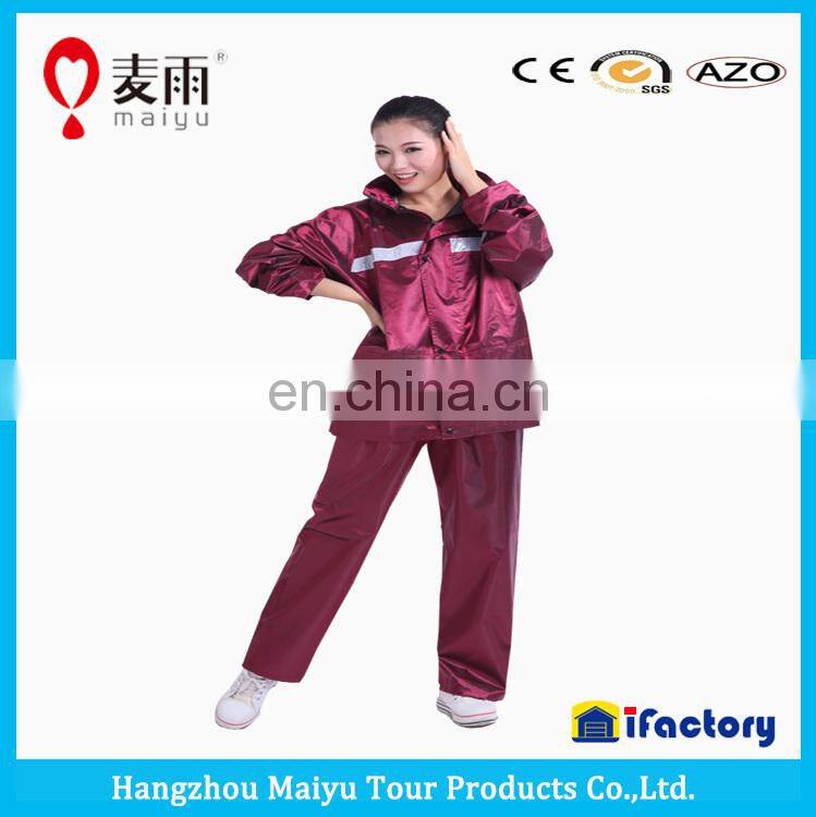 maiyu 170T/90T/210T polyester firm waterproof breathable rain suit