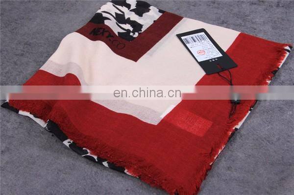 2017 new styles best selling autumn winter warm women printed thin wool scarf shawl lady fashionable jacquard fringe wool scarf