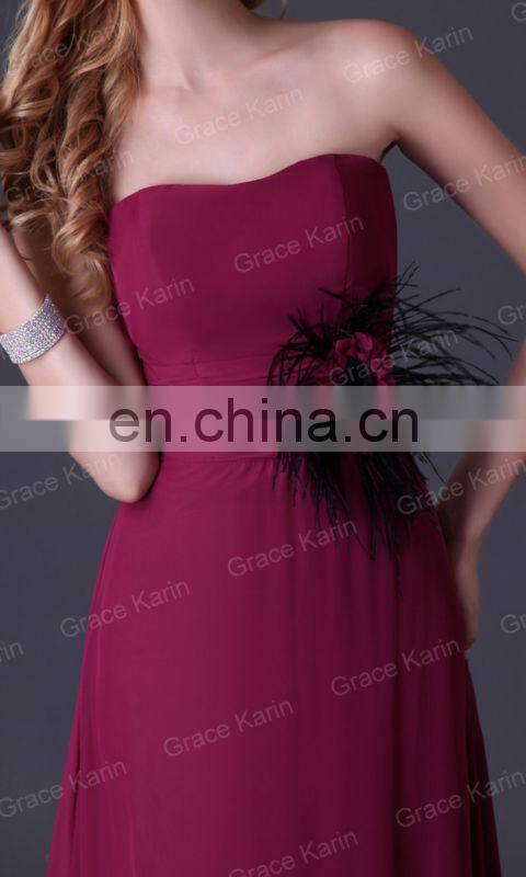 Strapless Formal Long Evening Dress Grace Karin A-line Floor Length Evening Gowns CL3436