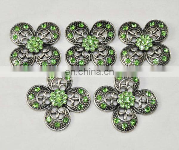 Trendy wholesale rhinestone antique silver button