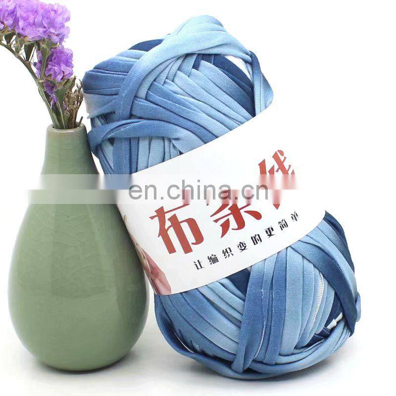 Wuge manufacturer cheap price 100 polyester crochet tshirt yarn for knitting
