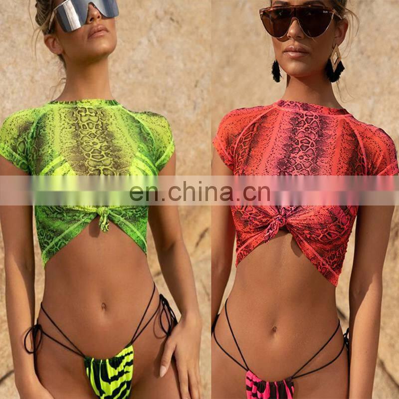 Sexy Zebra Printed Bikini 2019 Female Swimsuit Women Swimwear Three-pieces Bikini set Bather Bathing Suit Swim Wear Lady V1505