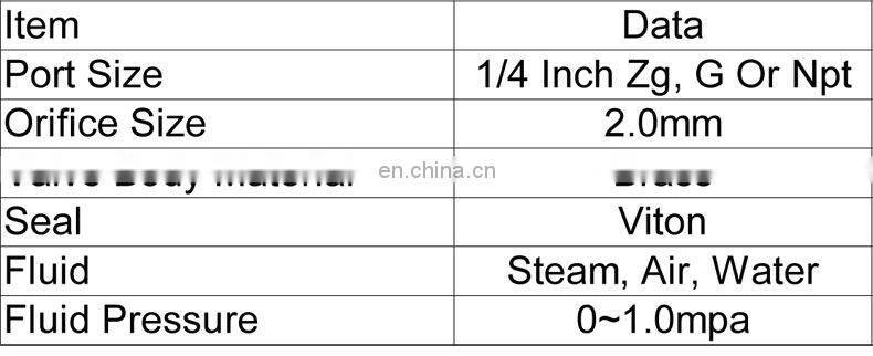 KLTJ-08 1/4" direct acting brass material adjustable steam valve for steam iron