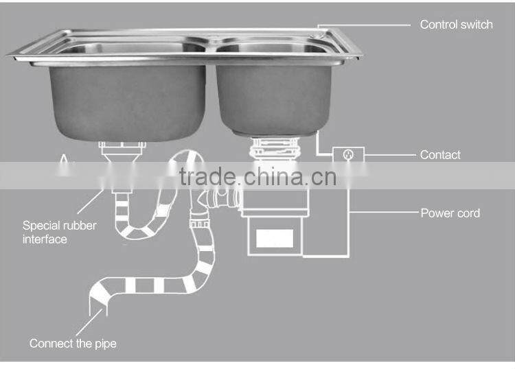 Stainless steel kitchen garbage processor