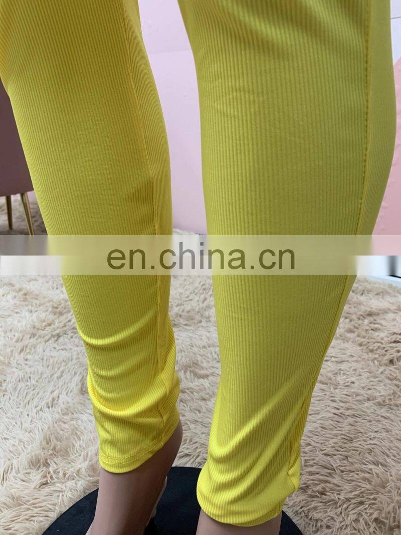 Customized Long Sleeve Clothes Ladies Fitness Sportswear Spring Autumn Winter Fashion Clothing Two Pieces 2 Piece Jogging Pants