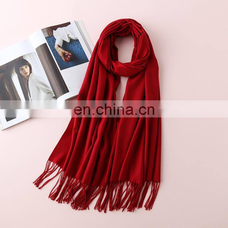 Autumn and winter new solid color cashmere scarf women thickened warm bib shawl gift scarf