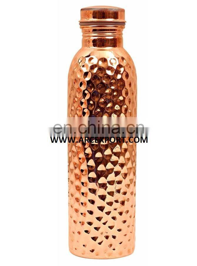 flower printed copper bottle