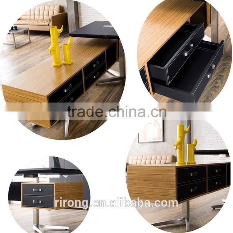 individual leather customized wood grain office desk
