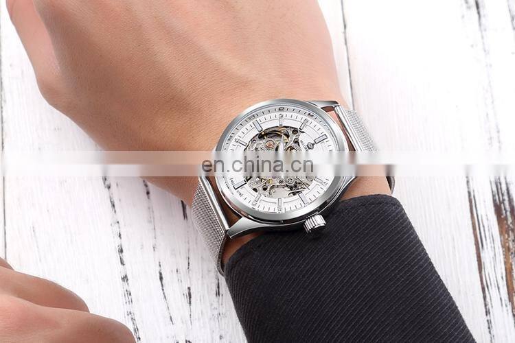 MG.ORKINA MG078 Mens Business Stainless Steel Mesh Strap Automatic Mechanical Men Watches Wristwatches