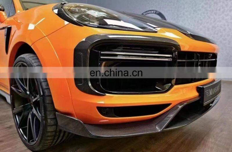 Runde Dry Carbon Fiber For Porsche Cayenne Coupe Upgrade Mansory Style Body Kit Front Lip Rear Lip Side Skirts Top Spoiler