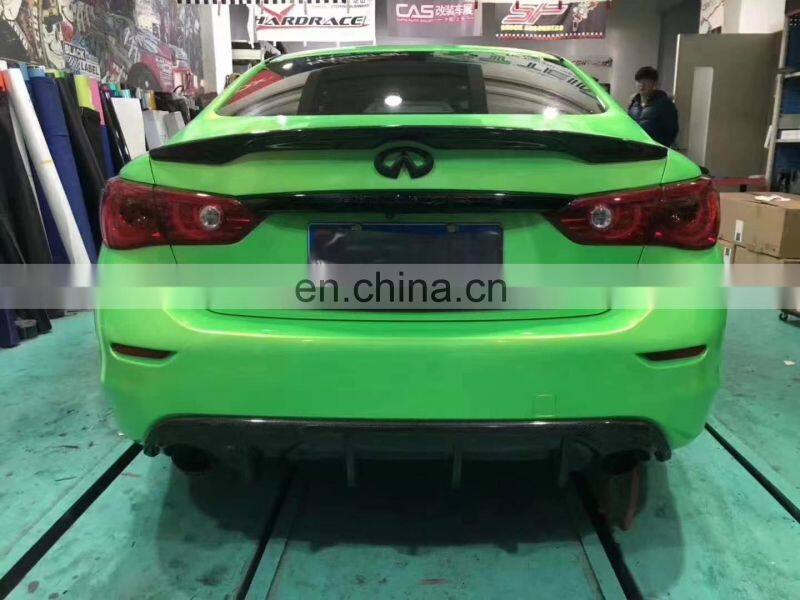 Runde High Quality Carbon Fiber Material Front Lip Rear Lip Side Skirt Spoiler For Infiniti Q50 Small Body Kit