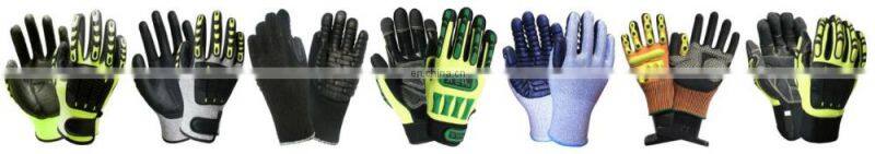 Orange Color HPPE Cut Resistant Nitrile Rubber Palm Impact Resistant And Anti-Vibration Work Gloves ANSI4
