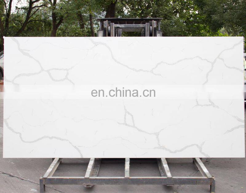 pre cut artificial stone kitchen quartz countertop calacatta white panels slab price for exterior walls wholesale