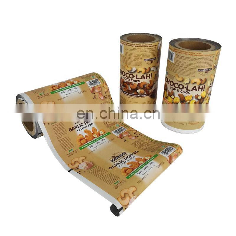 Automatic sachet packaging roll film food grade plastic laminated aluminum foil film white coffee bags custom printed rolls