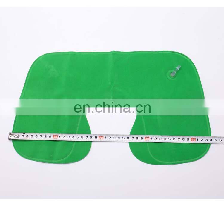 Ready to Ship Foldable PVC Flocking U Shape Air inflatable Travel Neck Pillow For Airplane Travel