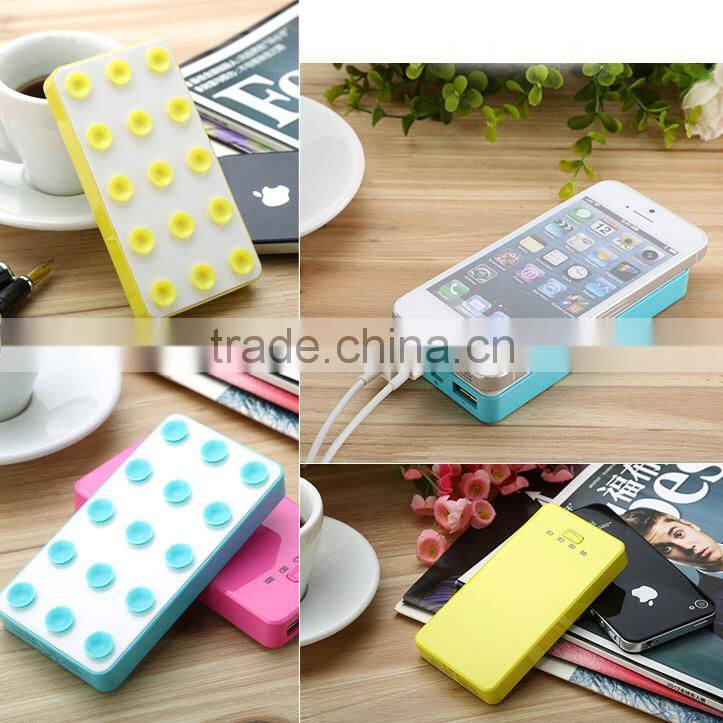 Sucker rectangle handy power bank 6000mAh universal phone charger