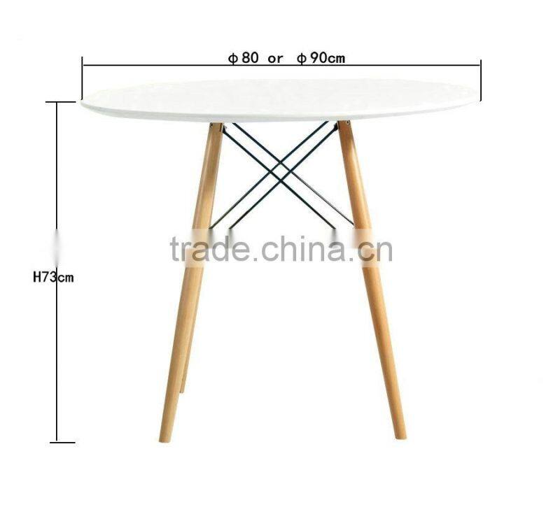 Glass or MDF top with Wood base dining table