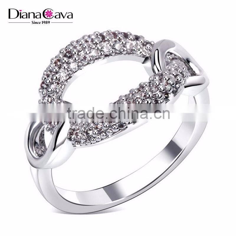 Top Quality Dongguan Factory White Gold Plated CZ Simple Fashion Jewelry Nice Ring