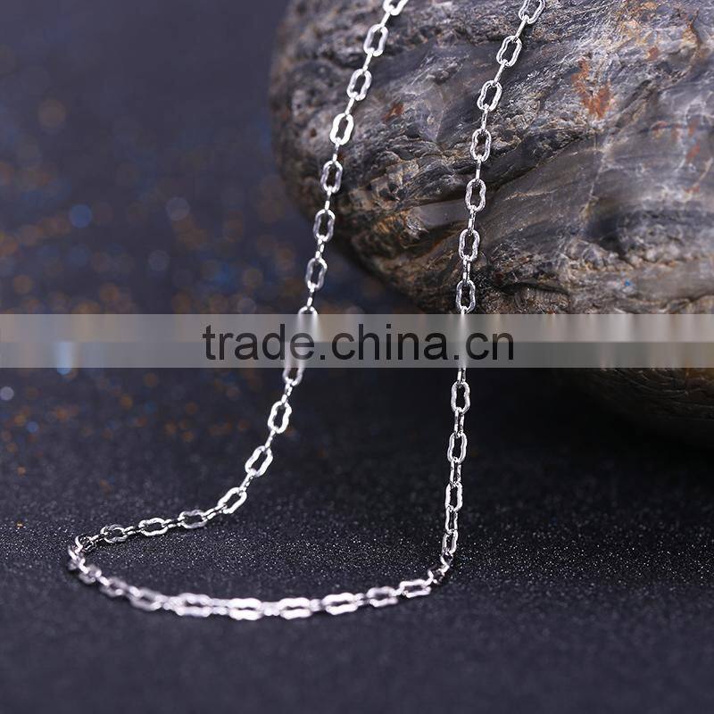 wholesale fashion jewelry rhodium plated cheap cable chain necklace