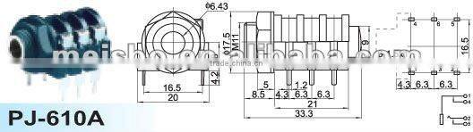 6.35mm earphone jack plug universal