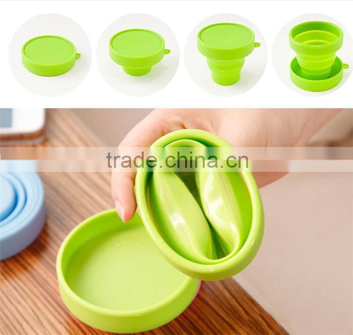 100% Food grade silicone travel mug with silicone sleeve lid,silicone baby travel cu