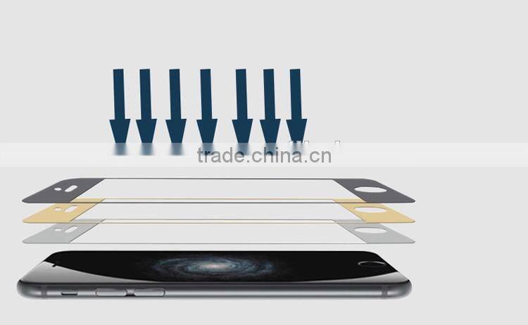 Color Full screen cover tempered glass screen protector for iphone 6, film for iphone 6 plus