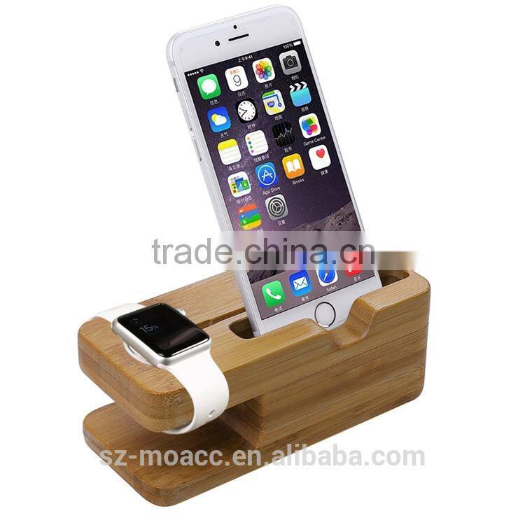 Dual for apple watch wood stand charger,Bamboo adapter for apple watch both 42mm & 38mm sizes of 2015 Watch Models