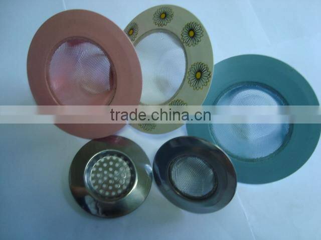 UST029 new design colorful stainless steel mesh kitchen sink strainer