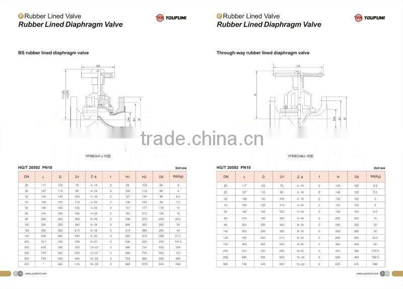 Rubber Lined Diaphragm Valve