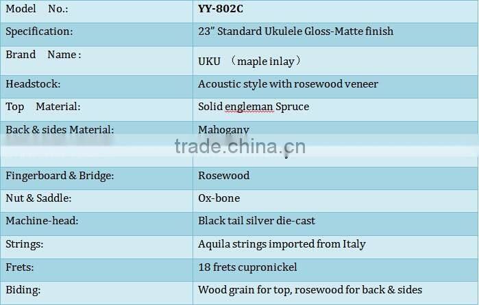 buy UKU brand Huizhou wholesale solid spruce body machinehead ukulele