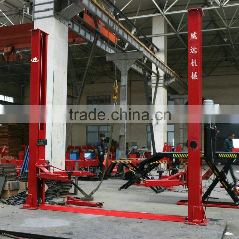 2 post car lift with manual lock release from single side WX-2-4000A 3.5T 4T 4.5T