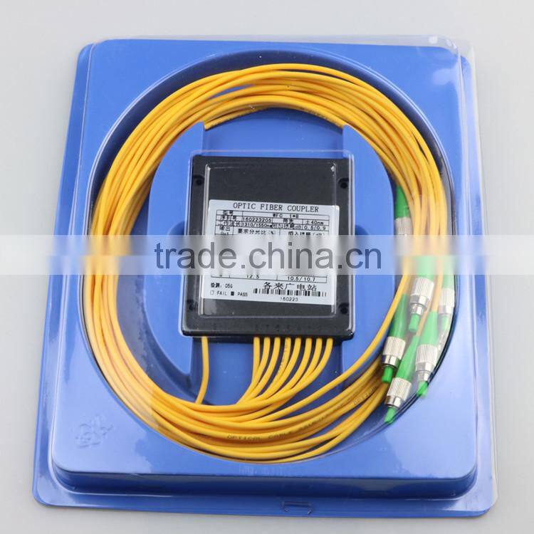 Out of 1 metersFTTH 1 * 8 FC /APC connector FBT fiber optic coupler